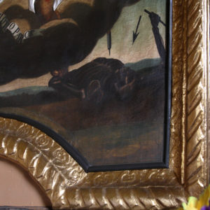 Alegoria oleskiej dżumy na obrazie w kościele św. Rocha w Grodzisku.