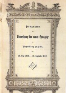 Zdjęcie Programu poświecenia synagogi w Oleśnie w 1889 r. 