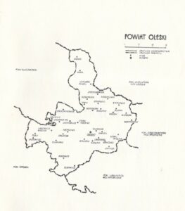 Mapa Powiatu Oleskiego z lat. 60. XX w. 